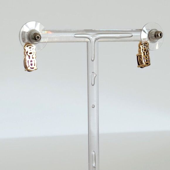 Amethyst Earrings 14K Gold Plated - Picture 8 of 11